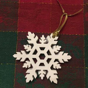 3D Home-Printed Snowflake Ornament - Bright White - 3/8" thick